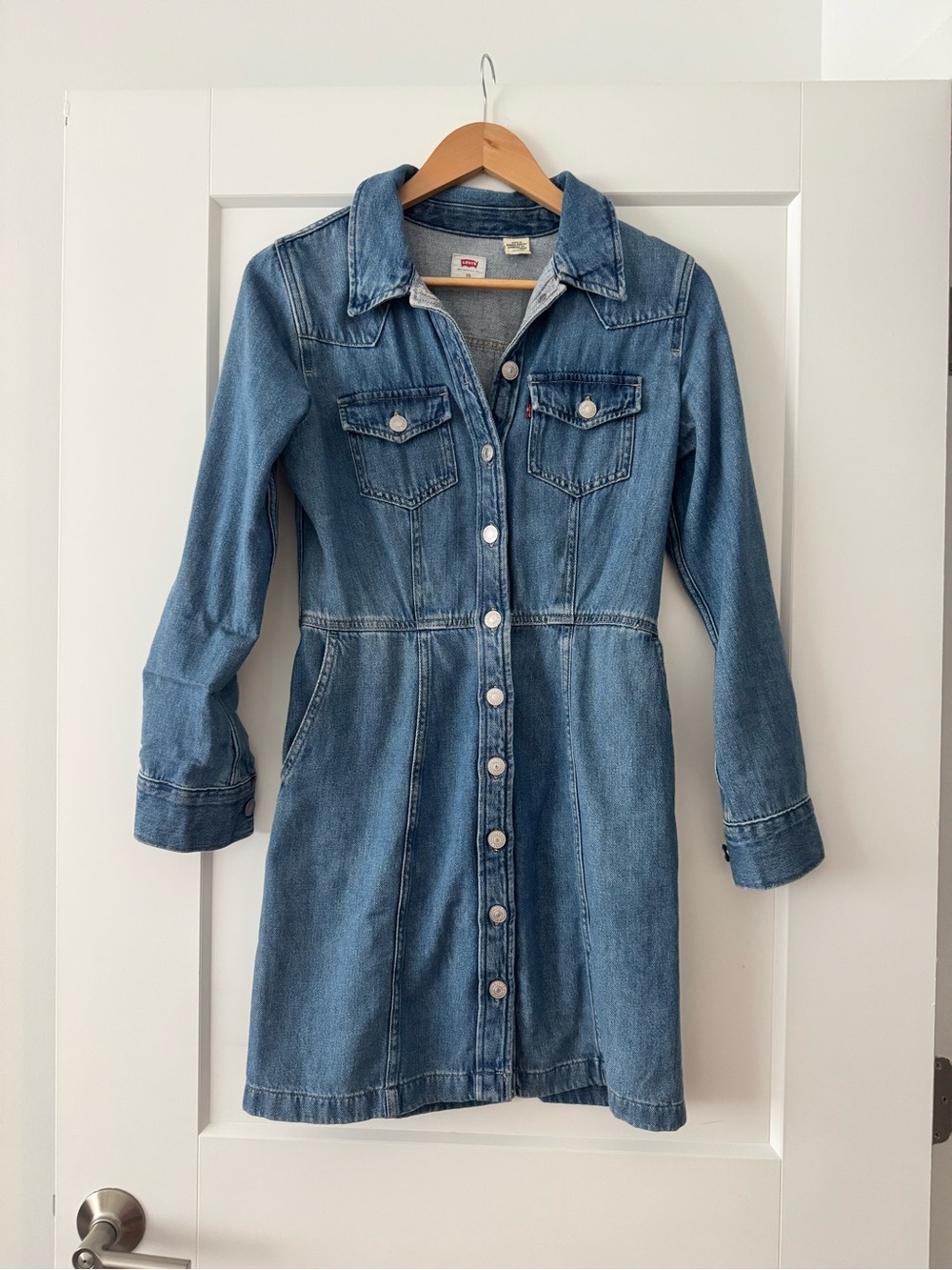 Levi's Blue Denim Button-Front Dress